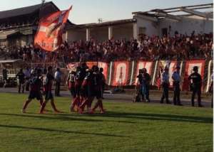 Vardar celebrating their goal in Bitola, photo: fcvardarofficial instagram